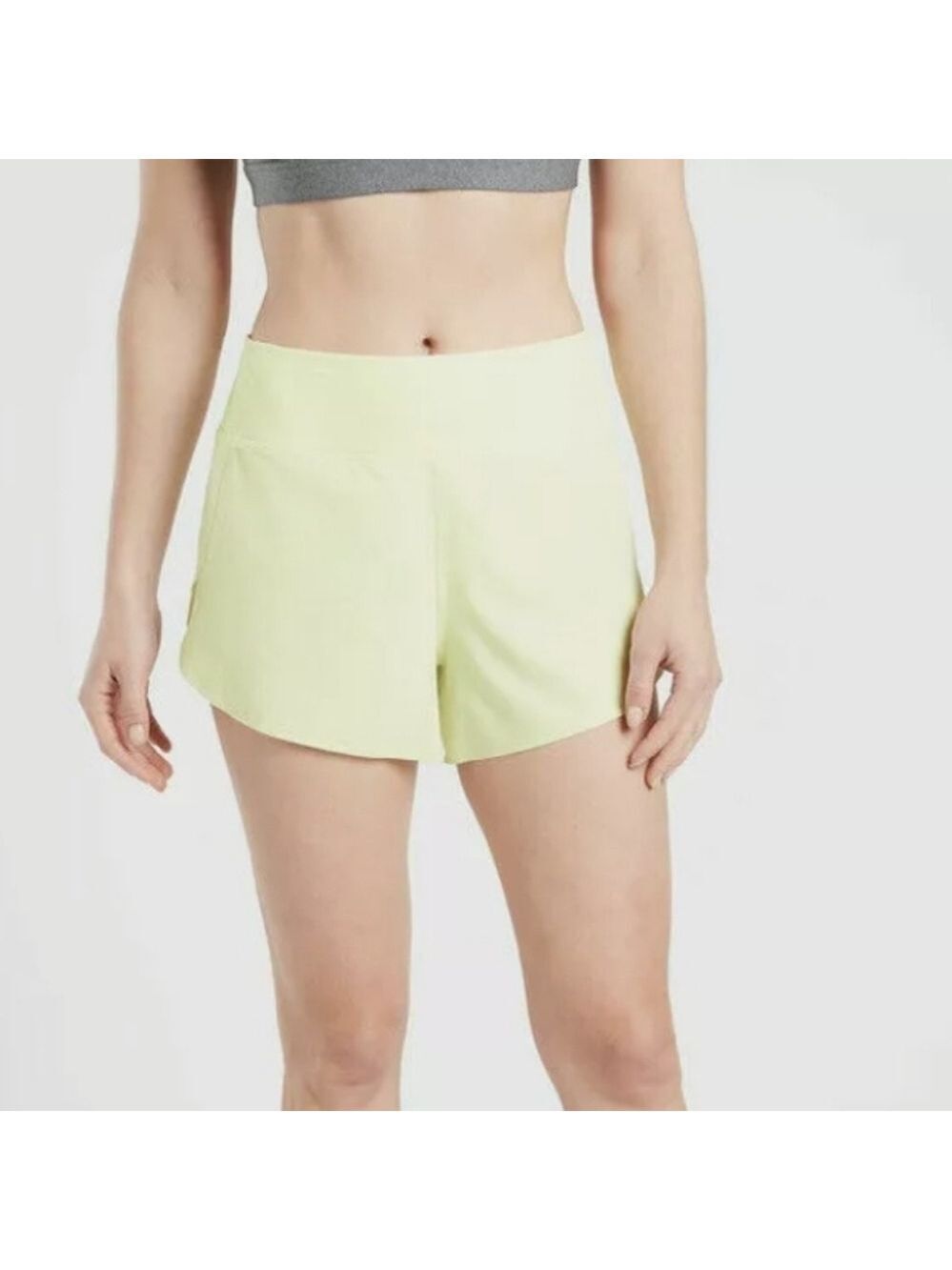 ATHLETA Run With It Shorts Floral Printed 3.5" Tequila Green